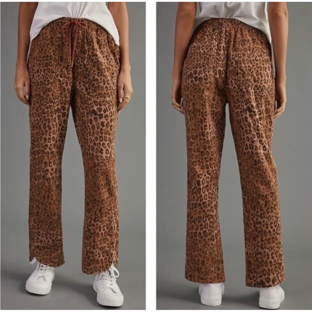 Pilcro‎ Anthropologie The Cottage Corduroy Pants Cheetah Print